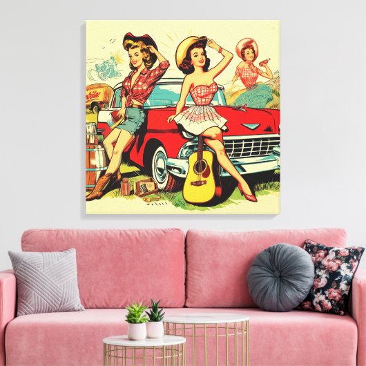  land meisjes canvas afdruk (Insitu (Woonkamer))