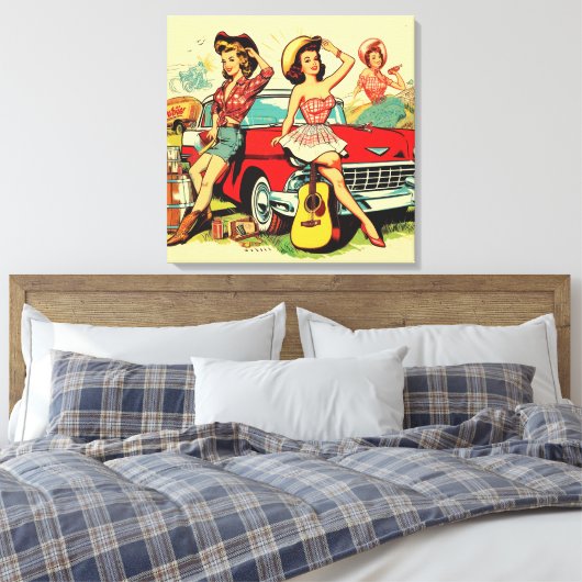  land meisjes canvas afdruk (Insitu (Slaapkamer))