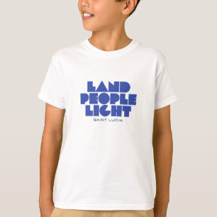 Land mensen licht Saint Lucia Blauwe Typografie T-shirt