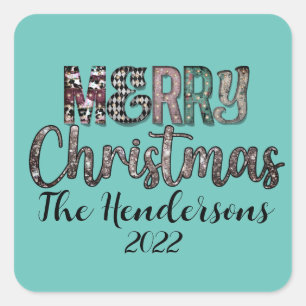 Land Merry kerst Vierkante Sticker