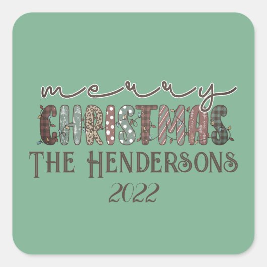 Land Merry Kerstmis Sticker (Voorkant)