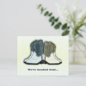 Land met cowboy Boots nieuwe adreskaarten Aankondigingskaart (Staand voorkant)