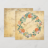 Land met  Floral Elegant Holiday Card (Voorkant / Achterkant)