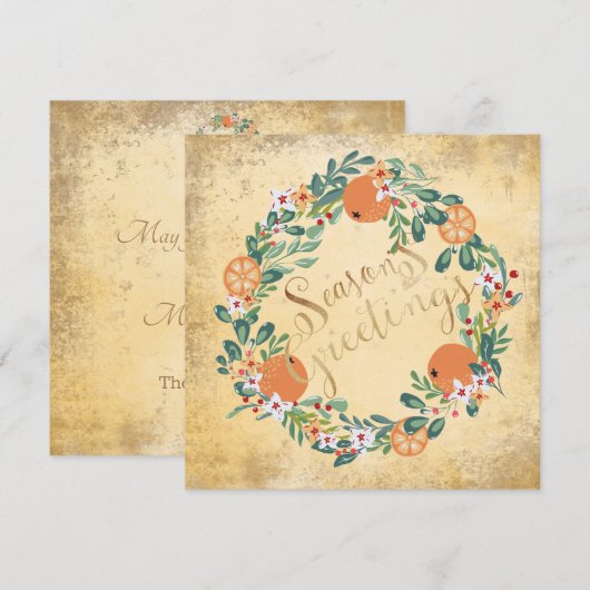 Land met  Floral Elegant Holiday Card (Voorkant / Achterkant)