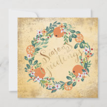Land met  Floral Elegant Holiday Card