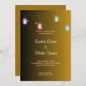 Land met kleurcode Mason Jars Gold Wedding Kaart (Voorkant / Achterkant)