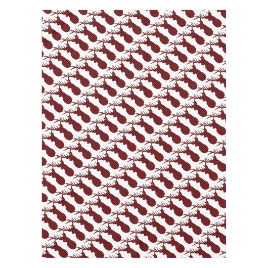 land met rode buffel - kersthert tafelkleed (Voorkant)