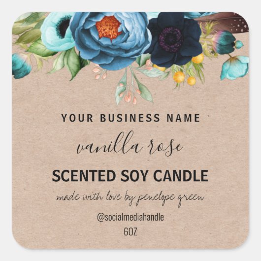 Land met Soy Candle Labels (Voorkant)