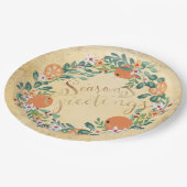 Land met traditionele  Floral Elegant Papieren Bordje (Gekanteld)