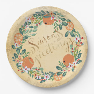 Land met traditionele Floral Elegant Papieren Bordje