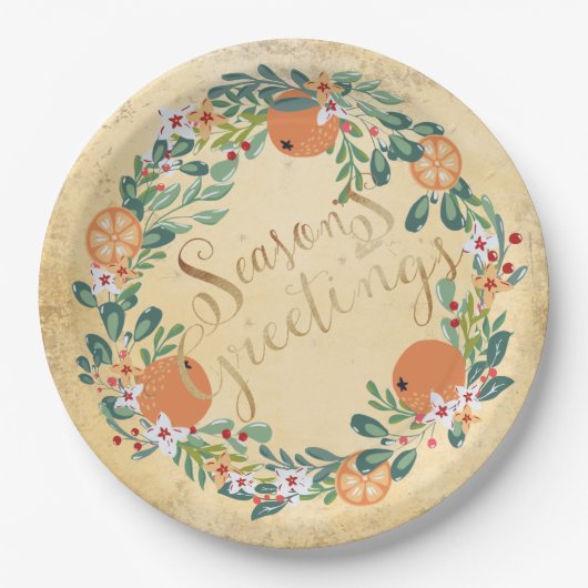 Land met traditionele  Floral Elegant Papieren Bordje (Voorkant)