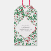 Land Mistletoe Watercolor Handgeschilderd Cadeaulabel (Achterkant)