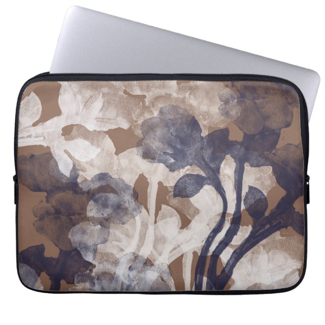 Land modern katoenblauw ontwerp laptop sleeve (Voorkant)