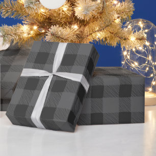 Land modern zwart grijs hand getrokken buffel plai cadeaupapier