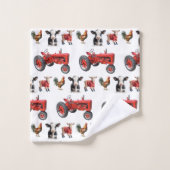 Land Moderne Boerderijdieren Patroon Dierenstal Bad Handdoek (Wasdoekje)