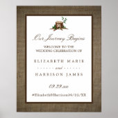 Land Monogram Boom Burlap Bruiloft Welkom Poster (Voorkant)