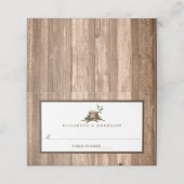 Land Monogram Boom & Hout Bruiloft Plaatskaartje (Buitenkant ongevouwen)
