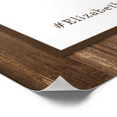 Land Monogram Boom & Hout Bruiloft Welkom Poster (Hoek)