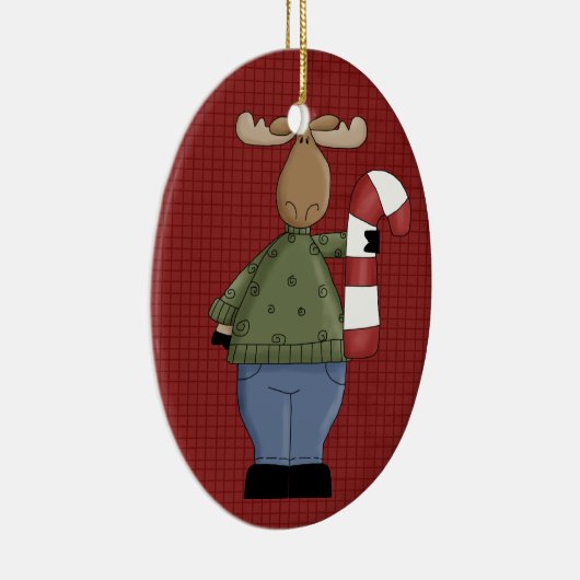 Land Moose Keramische kerstversiering Keramisch Ornament (Rechts)