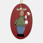 Land Moose Keramische kerstversiering Keramisch Ornament (Links)