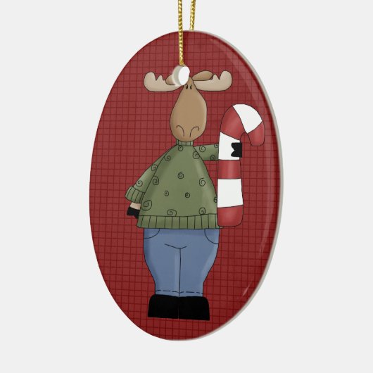 Land Moose Keramische kerstversiering Keramisch Ornament (Links)
