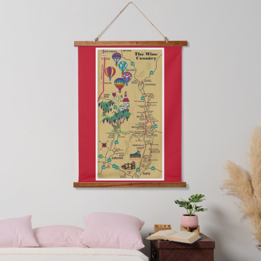 Land Napa Wine Hangend Wandkleed (Slaapkamer)