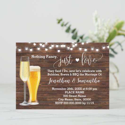 Land Niets Fancy Liefdesewinning Uitnodigen Save The Date (Staand voorkant)