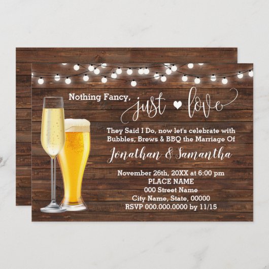 Land Niets Fancy Liefdesewinning Uitnodigen Save The Date (Voorkant / Achterkant)