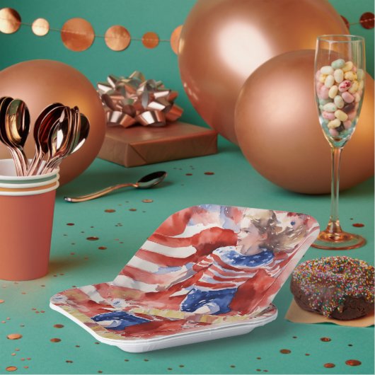 Land of free Line Papieren Bordje (Multi)