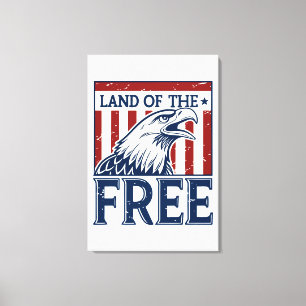 Land of the Free - Amerikaanse adelaar Canvas Afdruk