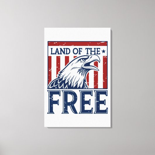 Land of the Free - Amerikaanse adelaar Canvas Afdruk (Voorkant)