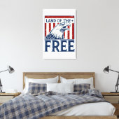 Land of the Free - Amerikaanse adelaar Canvas Afdruk (Insitu (Slaapkamer))