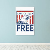 Land of the Free - Amerikaanse adelaar Canvas Afdruk (Insitu (Houten vloer))