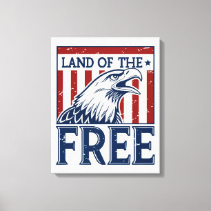 Land of the Free - Amerikaanse adelaar Canvas Afdruk