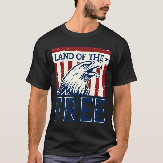 Land of the Free - Amerikaanse adelaar T-shirt (Voorkant)