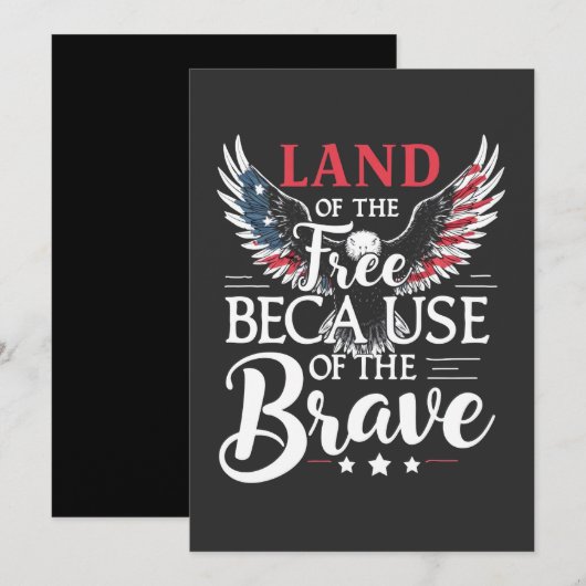 Land of the Free beroemd gemaakt door The Brave Ve Bedankkaart (Voorkant / Achterkant)