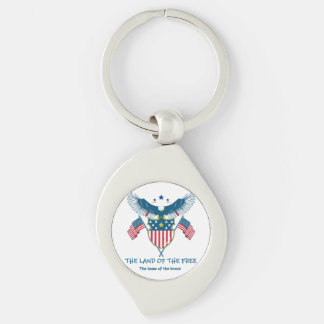 Land of the Free Eagle Metal Keychain