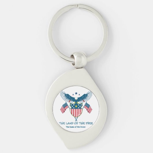 Land of the Free Eagle Metal Keychain (Voorkant)