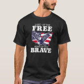 Land of the Free Home Brave Eagle Freedom July 4th T-shirt (Voorkant)
