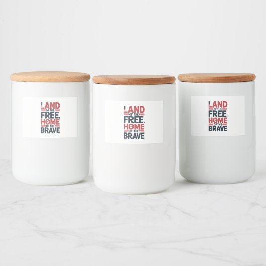 Land of the Free | Home of the Brave USA Shirt Voedselcontainer Etiket (Flessen)