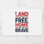 Land of the Free | Home of the Brave USA Shirt Voedselcontainer Etiket (Enkel label)