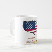Land of the Free Patriotic Coffee Cup Koffiemok (Voorkant links)