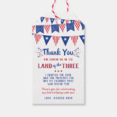 Land Of The Three! 4 juli 3e verjaardagsfeestje Cadeaulabel (Voorkant)