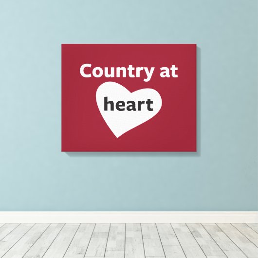 Land op het hart canvas afdruk (Insitu (Houten vloer))