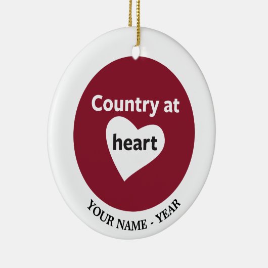 Land op het hart keramisch ornament (Rechts)