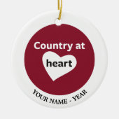 Land op het hart keramisch ornament (Voorkant)