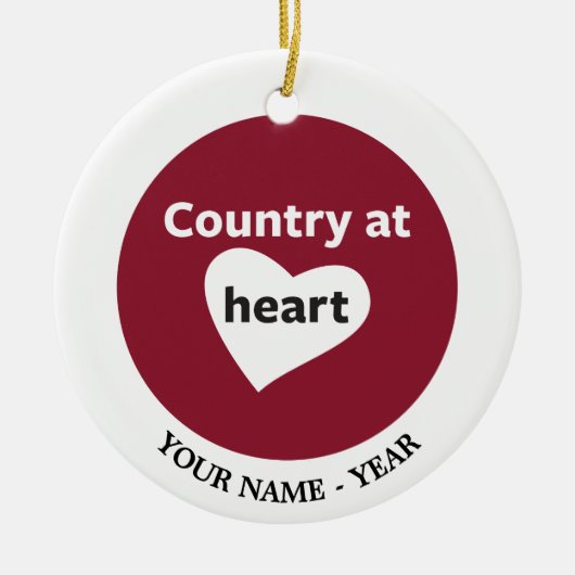 Land op het hart keramisch ornament (Voorkant)