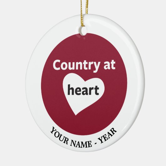 Land op het hart keramisch ornament (Links)