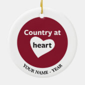 Land op het hart keramisch ornament (Achterkant)