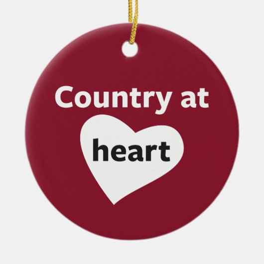 Land op het hart keramisch ornament (Voorkant)